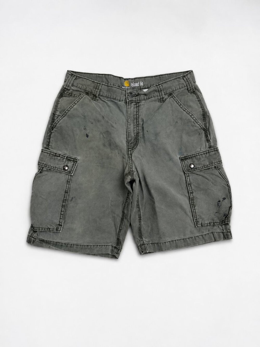 Carhartt Cargo Shorts Men's 34 Olive Green Relaxed Fit Utility Workwear Pockets